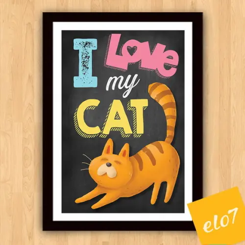 Quadro Pôster A3 Moldura I Love Meu Pet 30x42cm