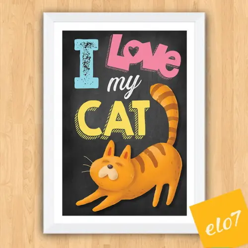 Quadro Pôster A3 Moldura I Love Meu Pet 30x42cm