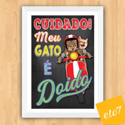 Quadro Pôster A3 Moldura Meu Pet Frases Engraçadas 30x42cm