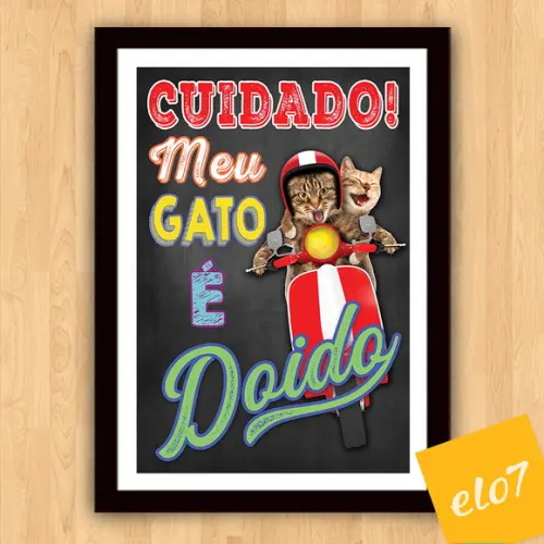 Quadro Pôster A3 Moldura Meu Pet Frases Engraçadas 30x42cm