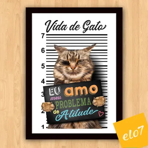 Quadro Pôster A3 Moldura Meu Pet Frases Engraçadas 30x42cm