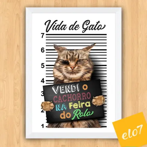 Quadro Pôster A3 Moldura Meu Pet Frases Engraçadas 30x42cm