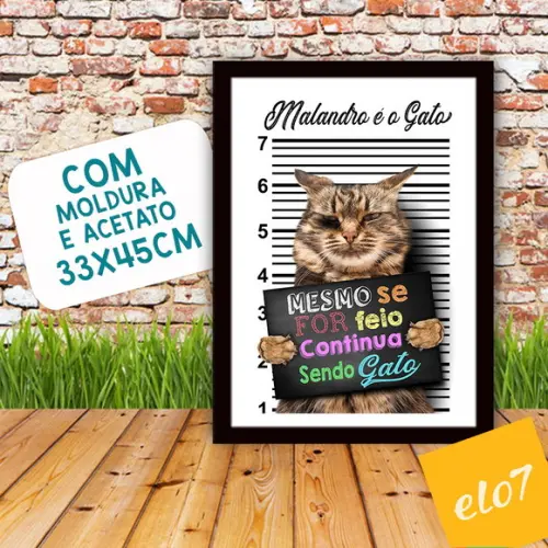 Quadro Pôster A3 Moldura Meu Pet Frases Engraçadas 30x42cm