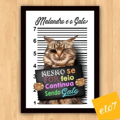 Quadro Pôster A3 Moldura Meu Pet Frases Engraçadas 30x42cm