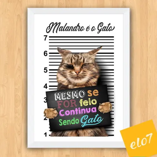 Quadro Pôster A3 Moldura Meu Pet Frases Engraçadas 30x42cm