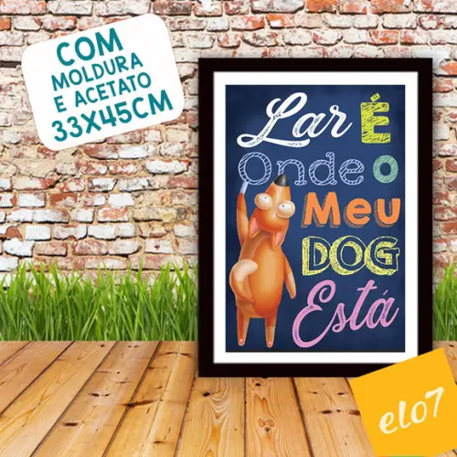 Quadro Pôster A3 Moldura Meu Pet Frases Engraçadas 30x42cm