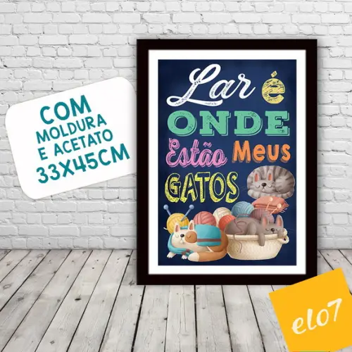 Quadro Pôster A3 Moldura Meu Pet Frases Engraçadas 30x42cm
