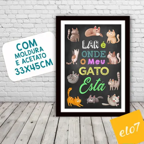 Quadro Pôster A3 Moldura Meu Pet Frases Engraçadas 30x42cm