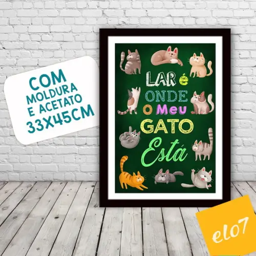 Quadro Pôster A3 Moldura Meu Pet Frases Engraçadas 30x42cm