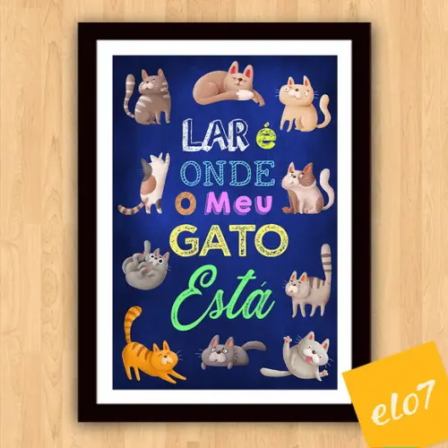 Quadro Pôster A3 Moldura Meu Pet Frases Engraçadas 30x42cm