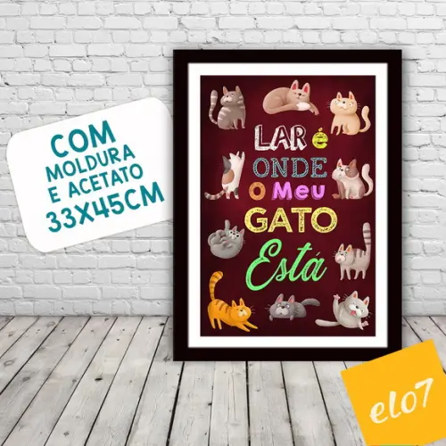 Quadro Pôster A3 Moldura Meu Pet Frases Engraçadas 30x42cm