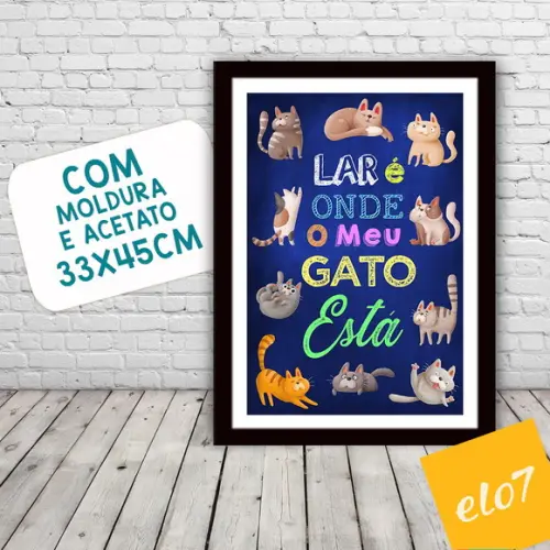 Quadro Pôster A3 Moldura Meu Pet Frases Engraçadas 30x42cm