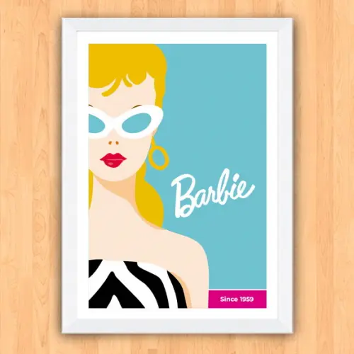 Quadro Pôster c/ Moldura A3 30x42cm Barbie Pop Art