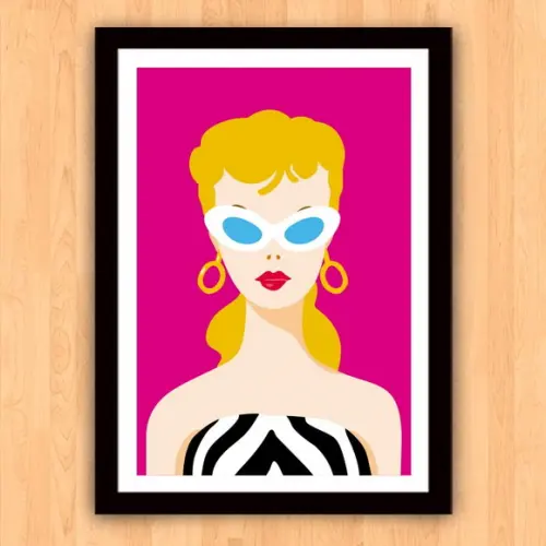 Quadro Pôster c/ Moldura A3 30x42cm Barbie Pop Art