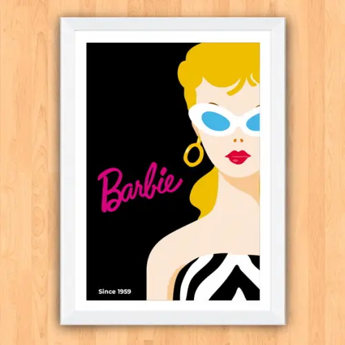 Quadro Pôster c/ Moldura A3 30x42cm Barbie Pop Art