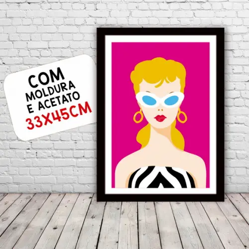 Quadro Pôster c/ Moldura A3 30x42cm Barbie Pop Art