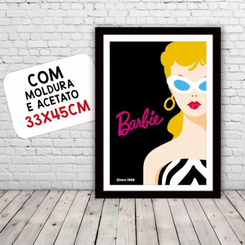 Quadro Pôster c/ Moldura A3 30x42cm Barbie Pop Art