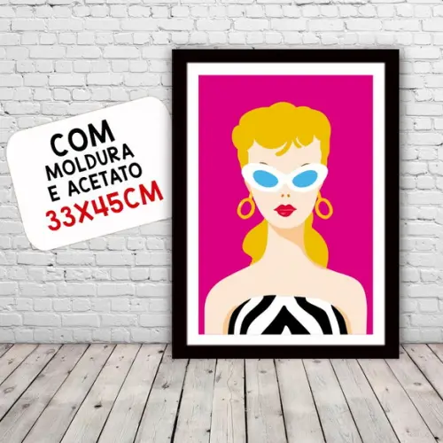 Quadro Pôster c/ Moldura A3 30x42cm Barbie Pop Art
