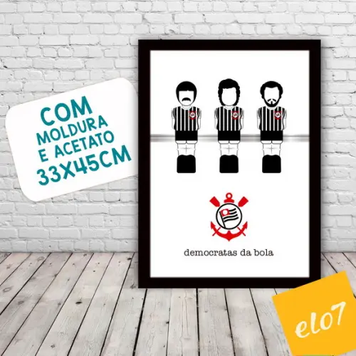 Quadro Poster com Moldura A3 Democratas da Bola 30x42cm