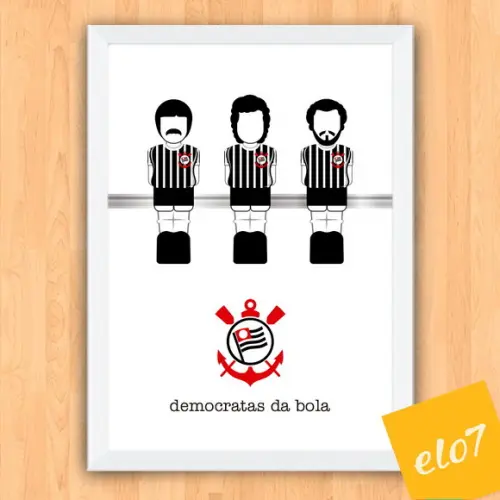 Quadro Poster com Moldura A3 Democratas da Bola 30x42cm
