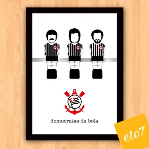 Quadro Poster com Moldura A3 Democratas da Bola 30x42cm
