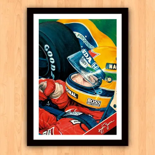 Quadro Poster com Moldura A3 Senna Brasil 30x42cm