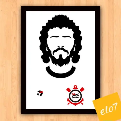 Quadro Poster com Moldura A3 Dr. Sócrates Pop Art 30x42cm