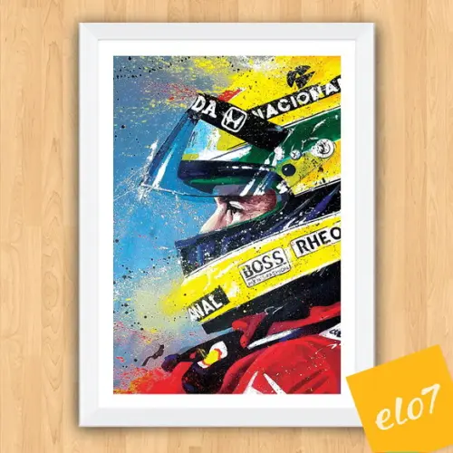Quadro Poster com Moldura A3 Senna Colorido 30x42cm