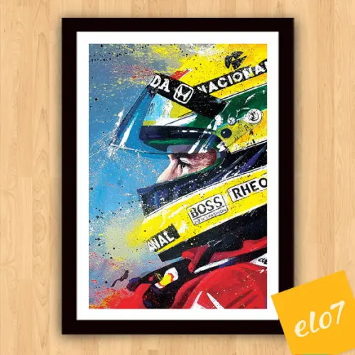 Quadro Poster com Moldura A3 Senna Colorido 30x42cm