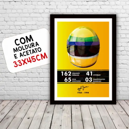 Quadro Poster com Moldura A3 Senna em Números 30x42cm