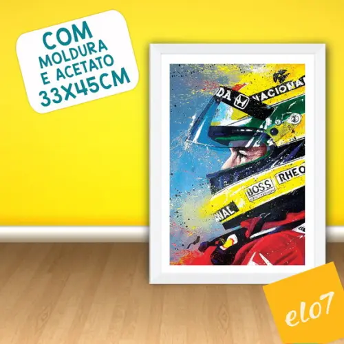 Quadro Poster com Moldura A3 Senna Colorido 30x42cm