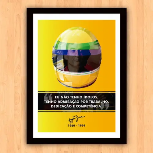 Quadro Poster com Moldura A3 Senna Frases 30x42cm
