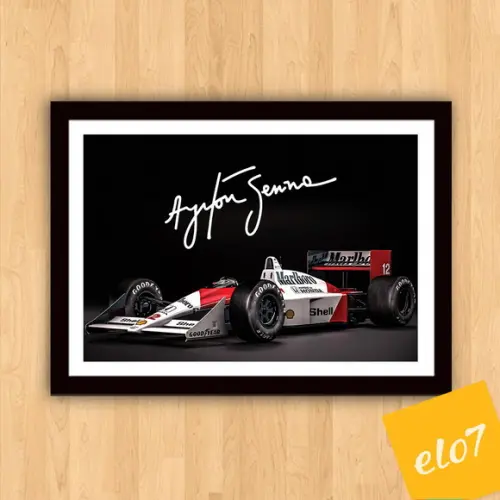 Quadro Poster com Moldura A3 Senna Maclaren Honda 30x42cm