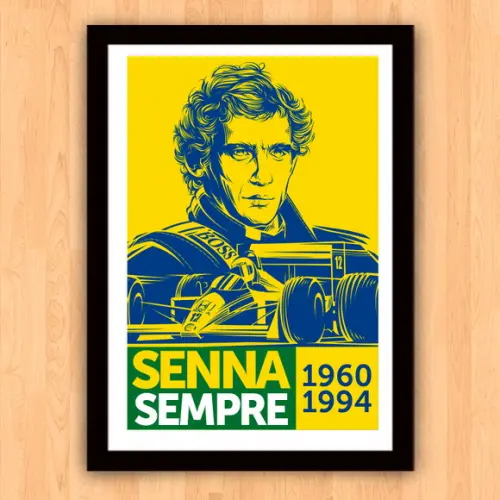 Quadro Poster com Moldura A3 Senna Sempre 30x42cm
