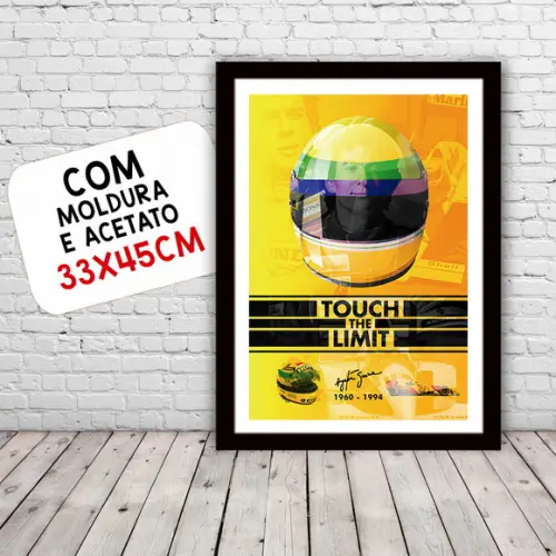 Quadro Poster com Moldura A3 Senna Touch The Limit 30x42cm