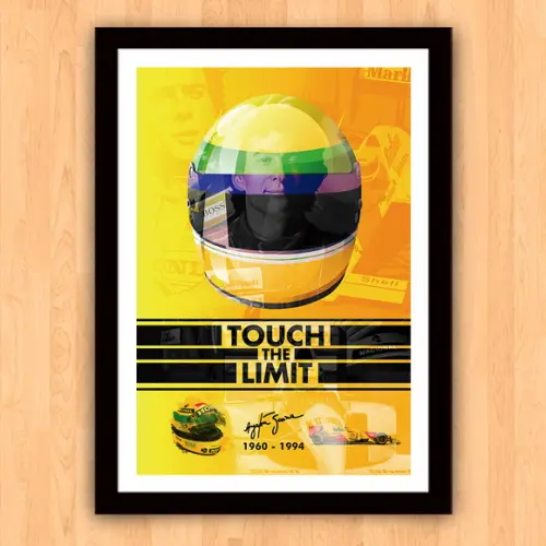 Quadro Poster com Moldura A3 Senna Touch The Limit 30x42cm