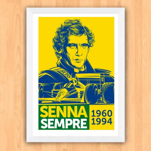 Quadro Poster com Moldura A3 Senna Sempre 30x42cm