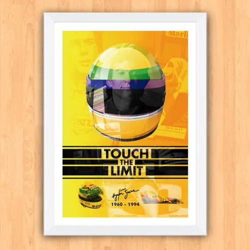Quadro Poster com Moldura A3 Senna Touch The Limit 30x42cm