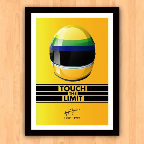 Quadro Poster com Moldura A3 Senna Touch The Limit 30x42cm