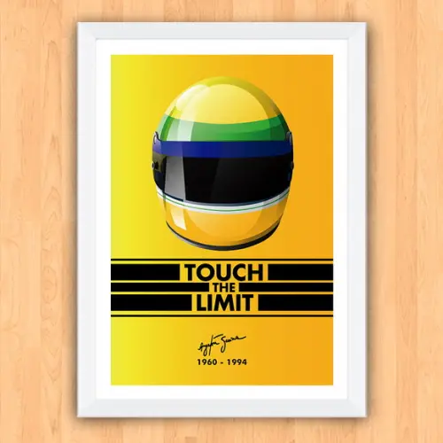 Quadro Poster com Moldura A3 Senna Touch The Limit 30x42cm