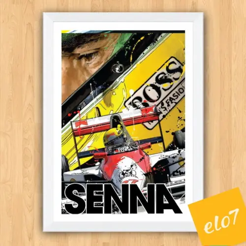 Quadro Poster com Moldura A3 Senna Vitória 30x42cm