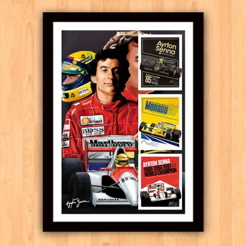 Quadro Poster com Moldura A3 Senna Vitórias 30x42cm