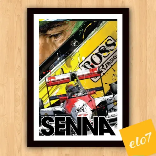 Quadro Poster com Moldura A3 Senna Vitória 30x42cm