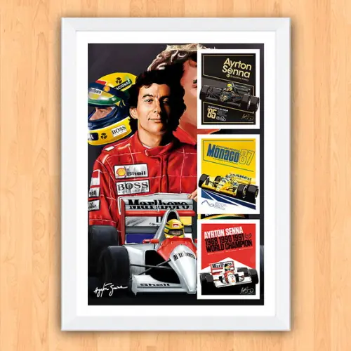 Quadro Poster com Moldura A3 Senna Vitórias 30x42cm