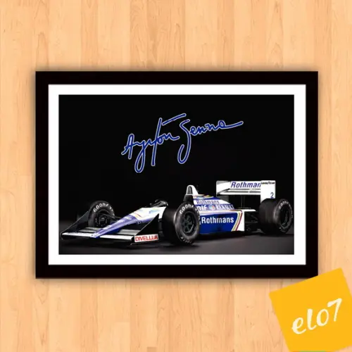 Quadro Poster com Moldura A3 Senna Wiliams Fw16 30x42cm