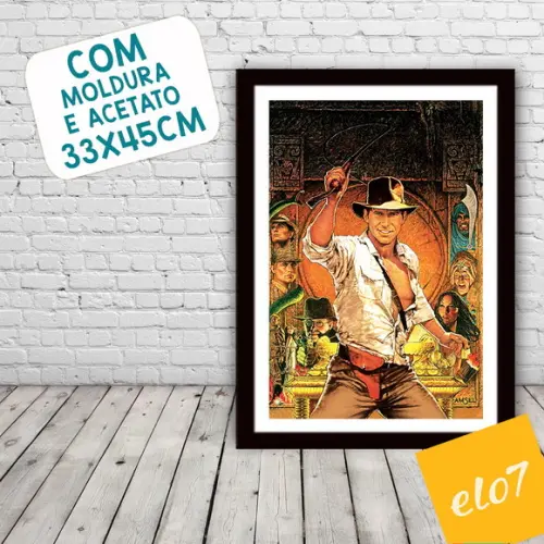 Quadro Pôster Moldura os Caçadores da Arca Perdida 30x42cm
