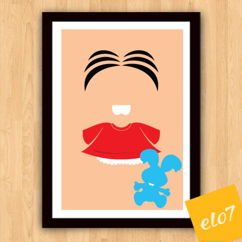 Quadro Pôster A3 c/ Moldura Monica Pop Art 30x42cm