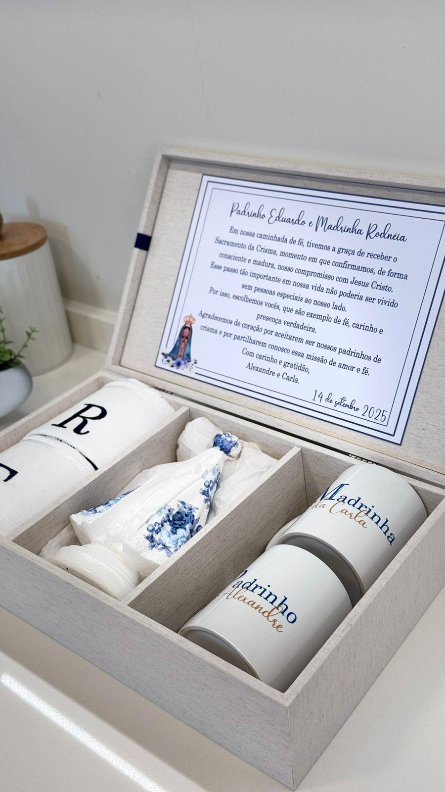 CAIXA CONVITE PADRINHOS BATISMO BATIZADO