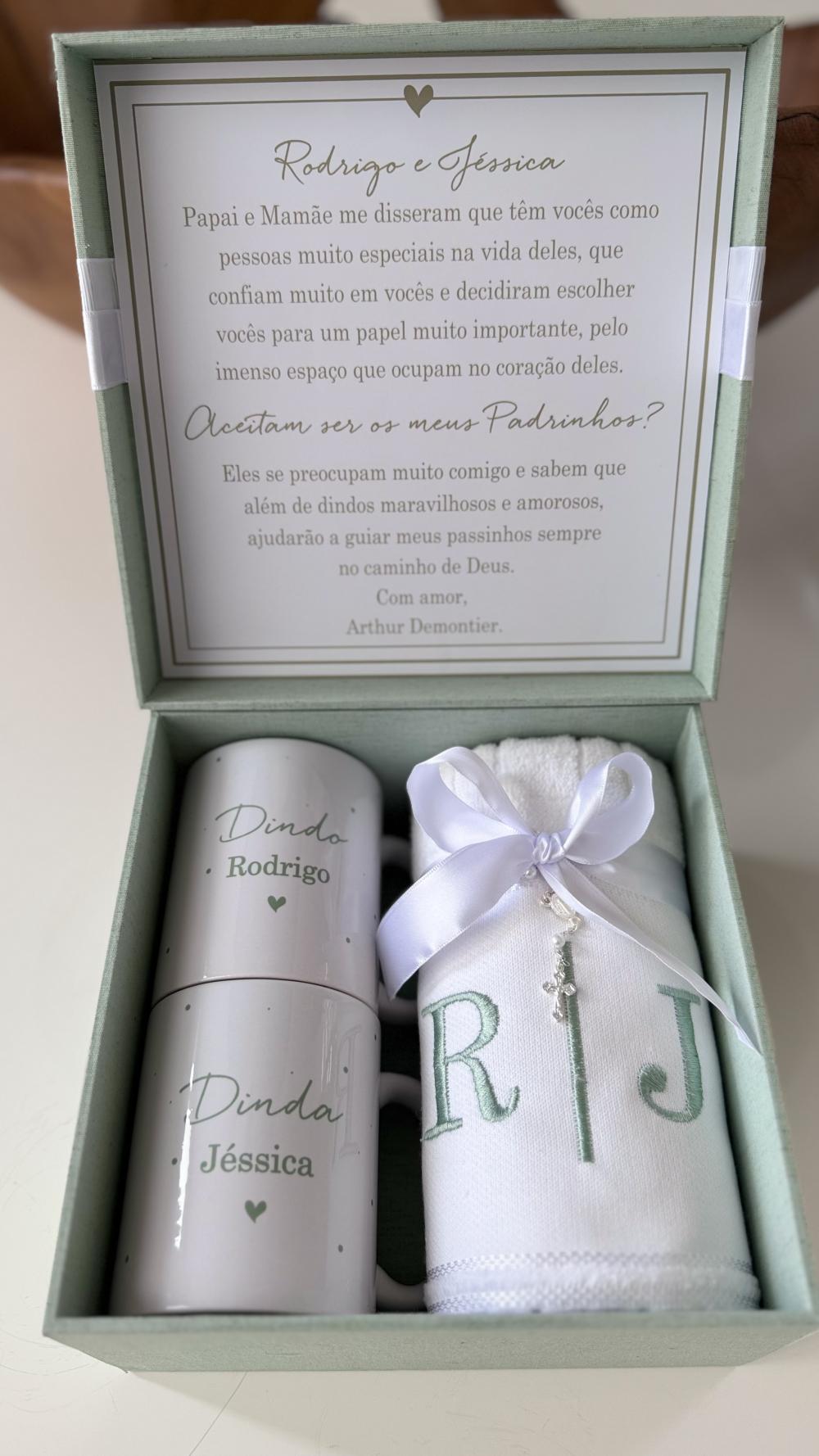 CAIXA CONVITE PADRINHOS DE BATISMO CASAL BATIZADO