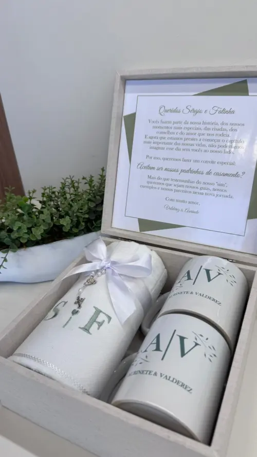 CAIXA CONVITE PADRINHOS DE CASAMENTO